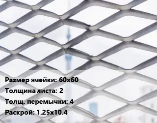 Сетка ЦПВС 60х60 s=2 4 Раскрой: 1.25х10.4